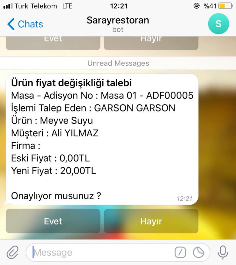 AKINSOFT Telegram Entegrasyonu